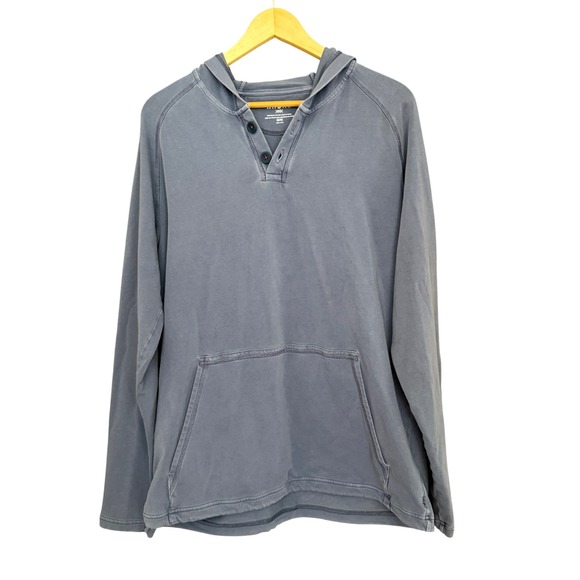 RHONE Other - Rhone Bolinas Henley Hoodie Mens‎ Medium Blue Garment Dye Pullover 100596